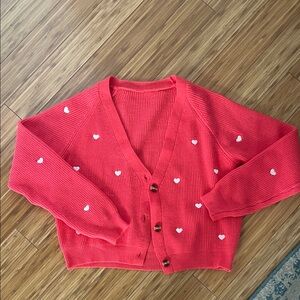 Women's Heart Patterned Cardigan Sweater